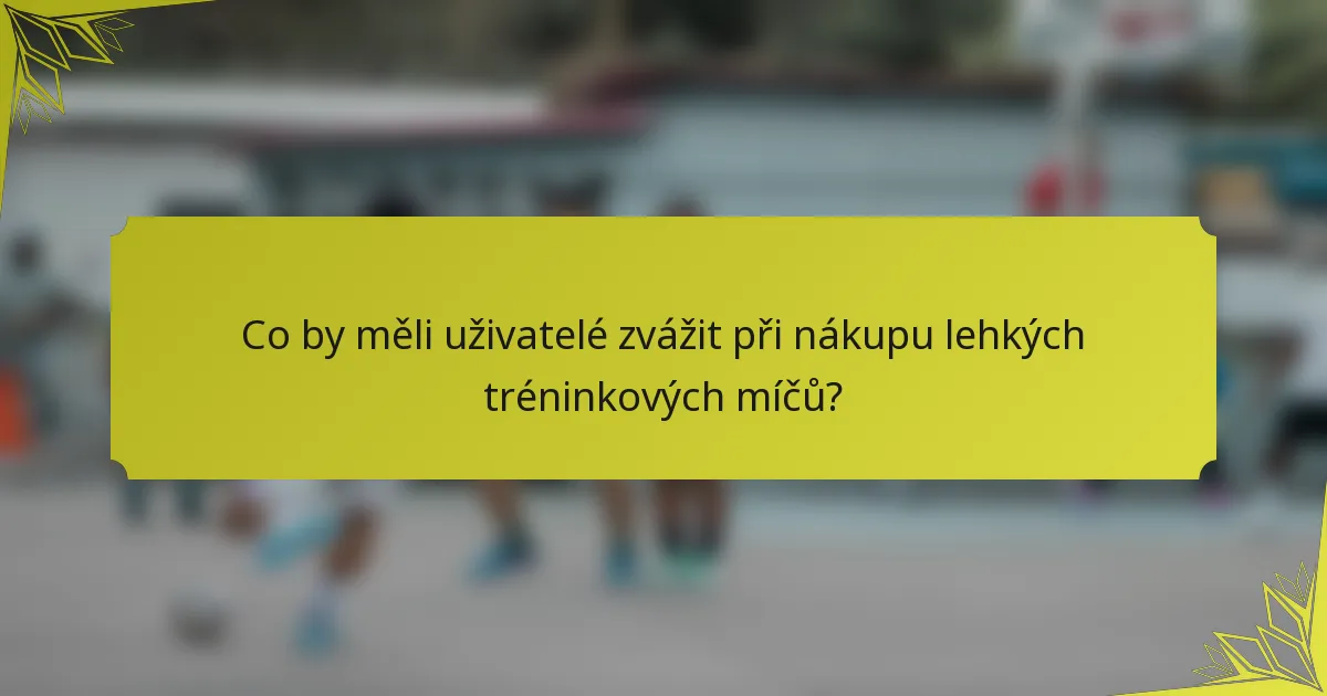 Co by měli uživatelé zvážit při nákupu lehkých tréninkových míčů?