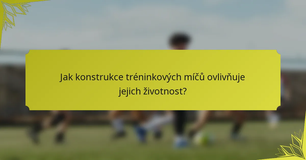 Jak konstrukce tréninkových míčů ovlivňuje jejich životnost?