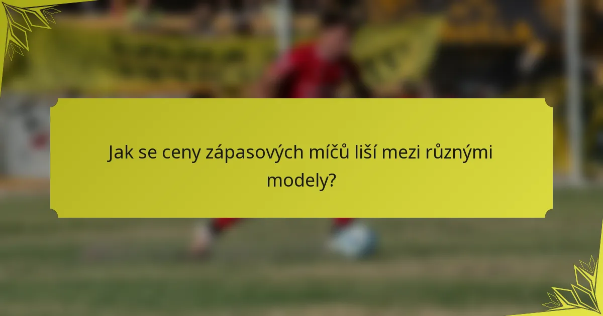 Jak se ceny zápasových míčů liší mezi různými modely?