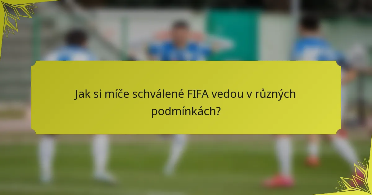 Jak si míče schválené FIFA vedou v různých podmínkách?