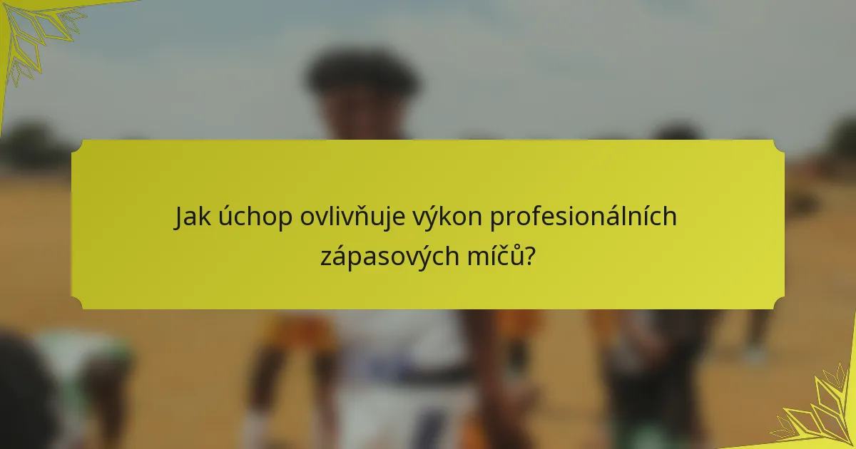 Jak úchop ovlivňuje výkon profesionálních zápasových míčů?