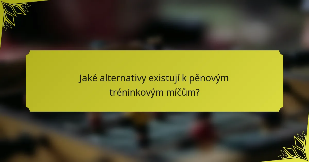 Jaké alternativy existují k pěnovým tréninkovým míčům?