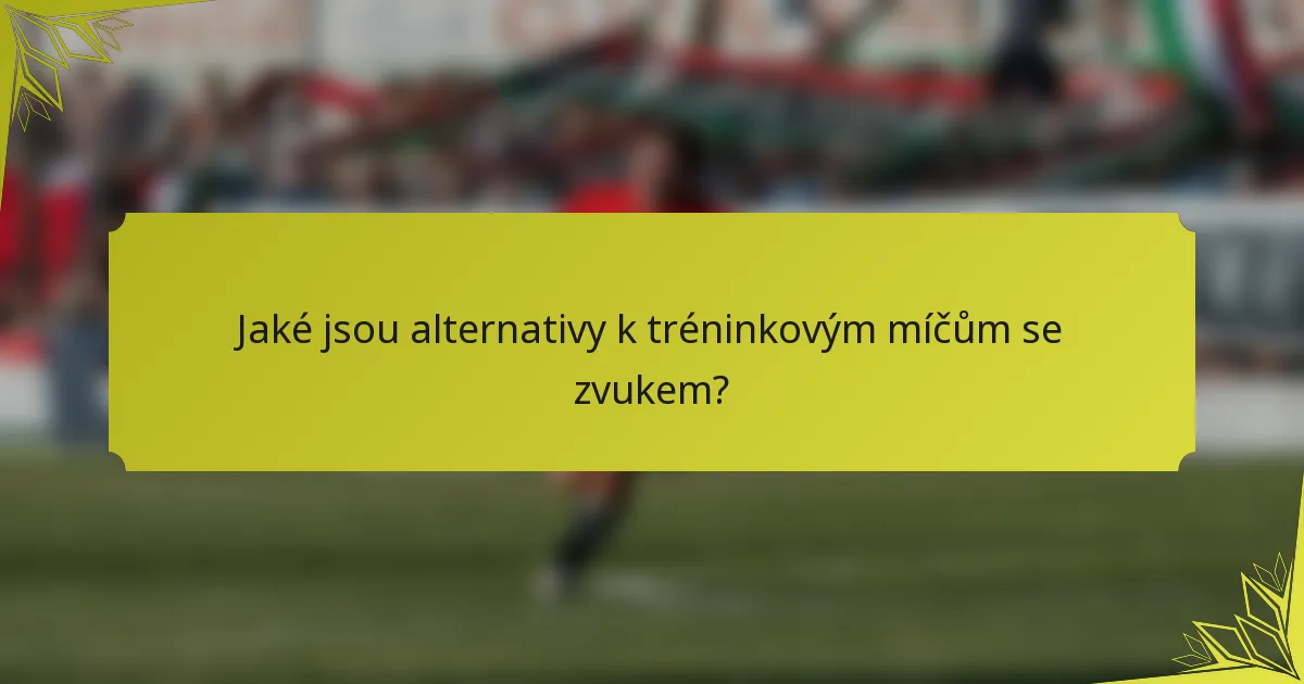 Jaké jsou alternativy k tréninkovým míčům se zvukem?