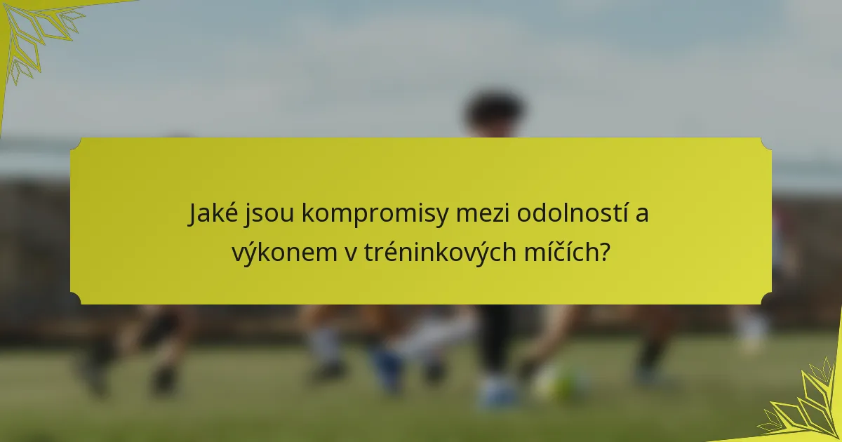 Jaké jsou kompromisy mezi odolností a výkonem v tréninkových míčích?