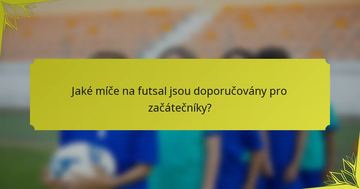 Jaké míče na futsal jsou doporučovány pro začátečníky?