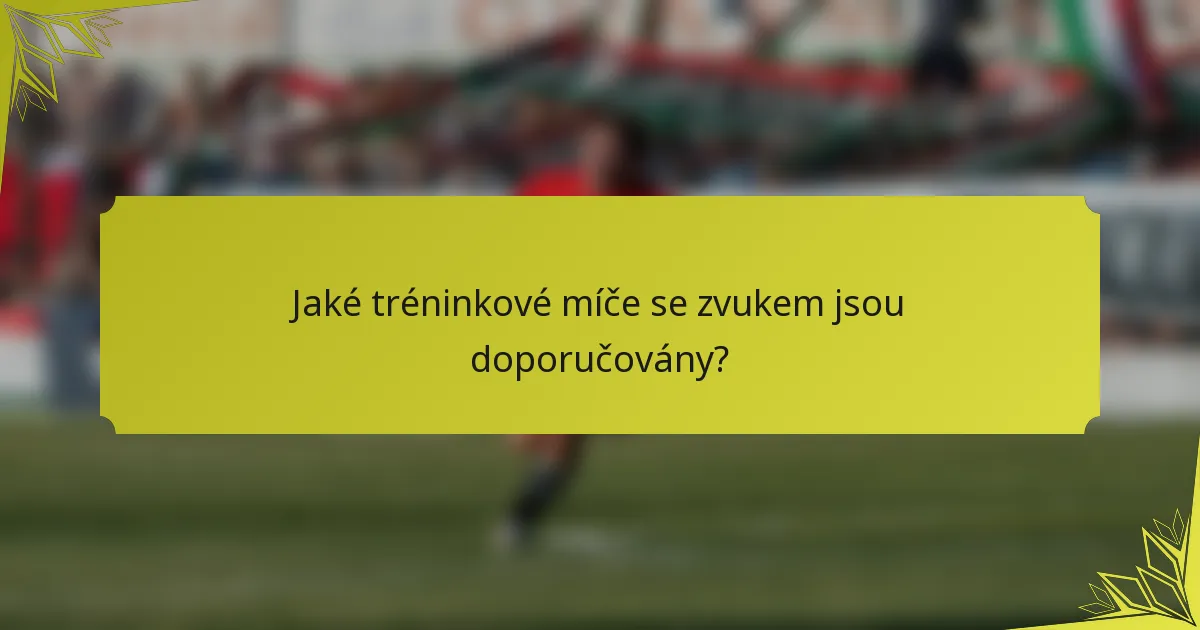 Jaké tréninkové míče se zvukem jsou doporučovány?