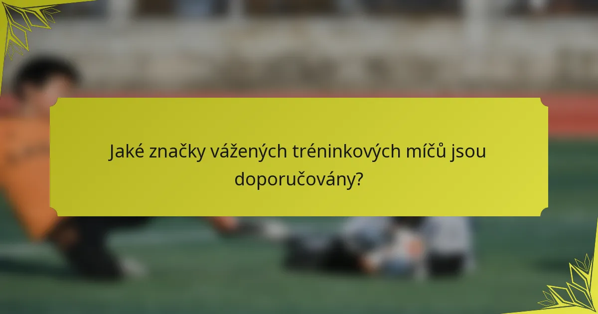 Jaké značky vážených tréninkových míčů jsou doporučovány?