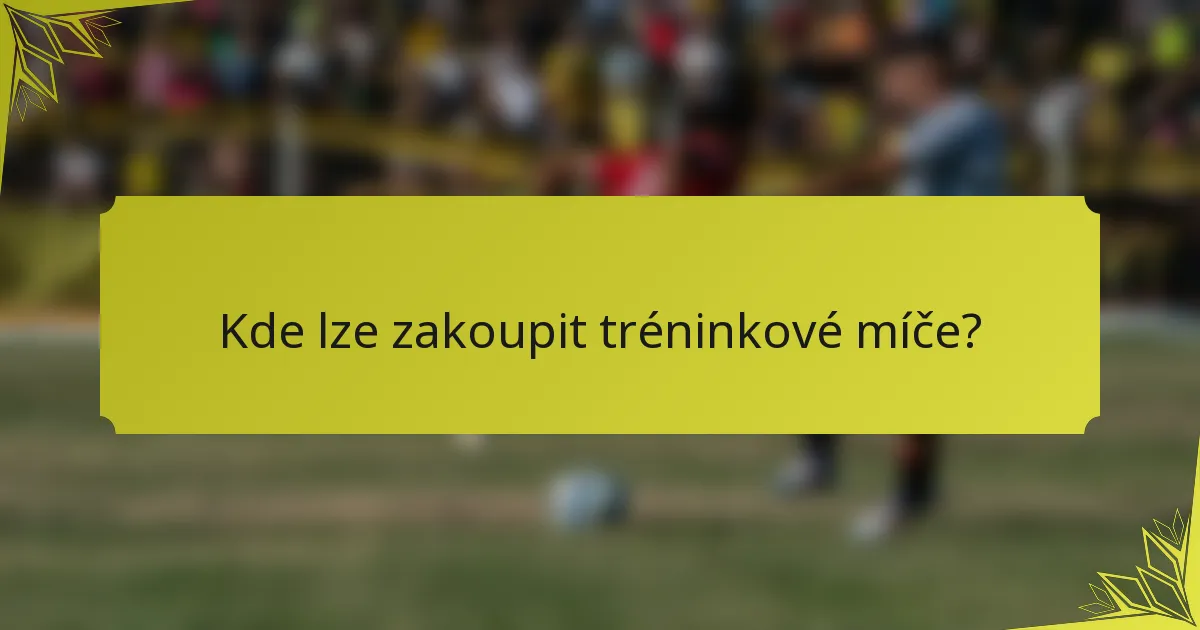 Kde lze zakoupit tréninkové míče?